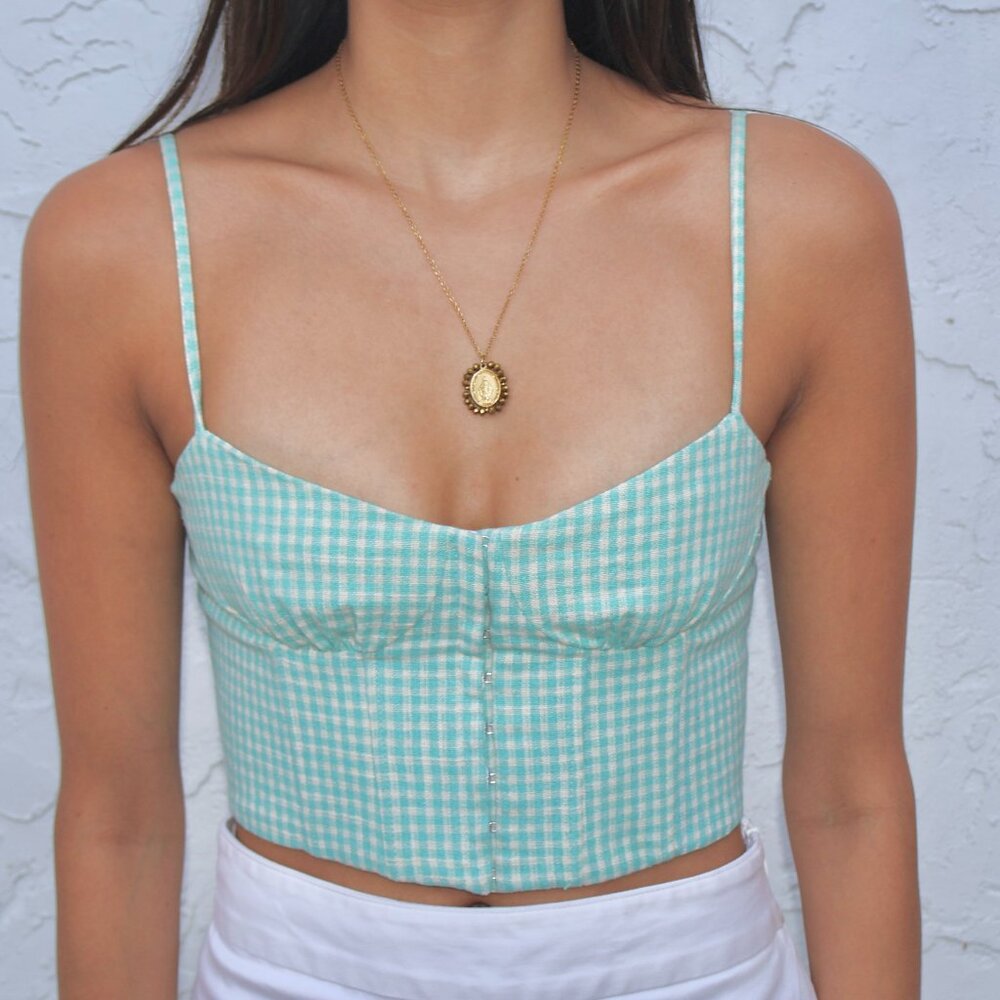 Zara Gingham Corset Top